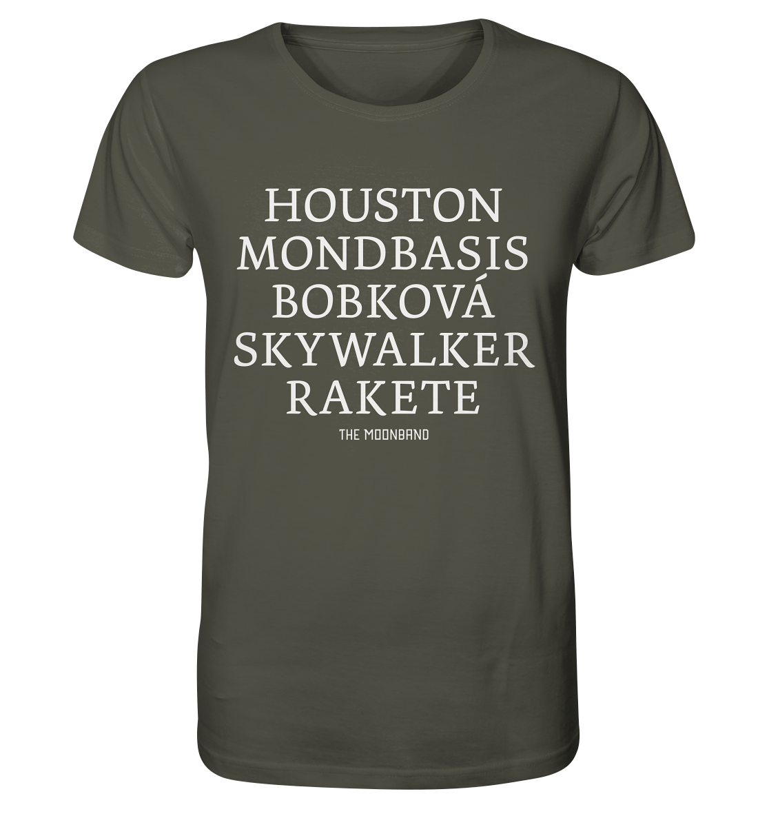 Houston, moon base, Bobková, Skywalker and rocket dark - Organic Shirt
