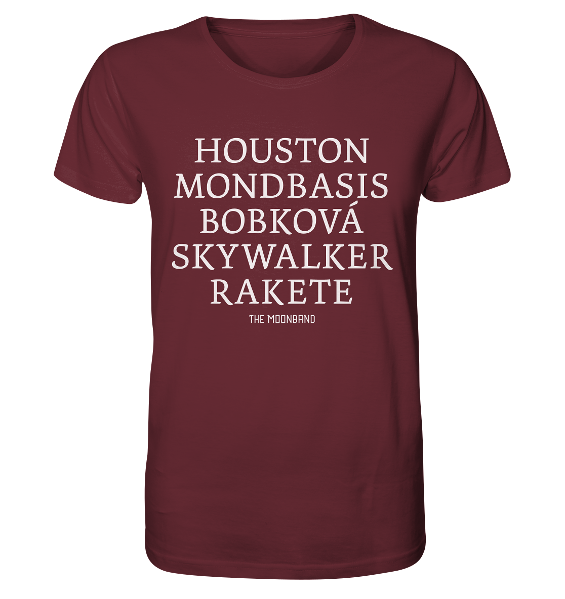 Houston, moon base, Bobková, Skywalker and rocket dark - Organic Shirt